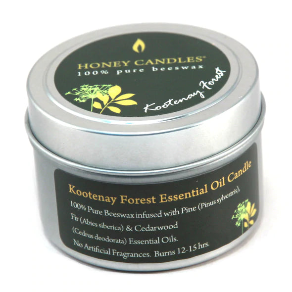 Honey Candles Beeswax Essential Oil Candle - Kootenay Forest - Lighten Up Shop