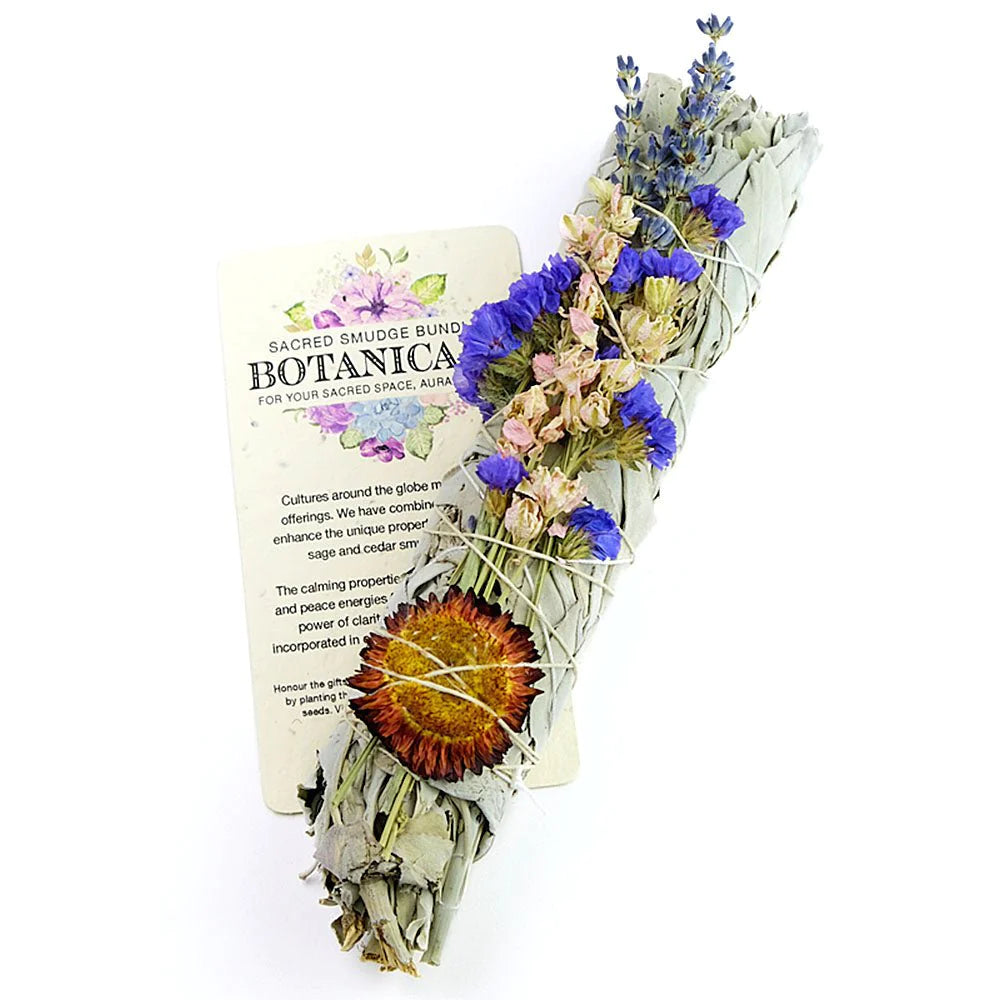 Sacred Smudge Bundle Botanicals - White Sage/Floral - Lighten Up Shop