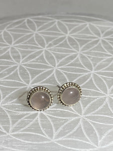 Stud Earrings Small Rose Quartz - Lighten Up Shop