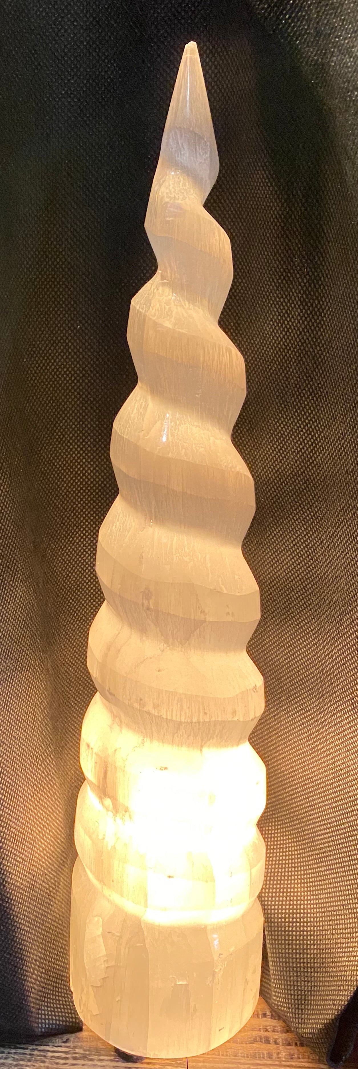 Selenite Spiral Lamp - Lighten Up Shop