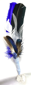 12” Smudging Feather with Crystals - Lighten Up Shop