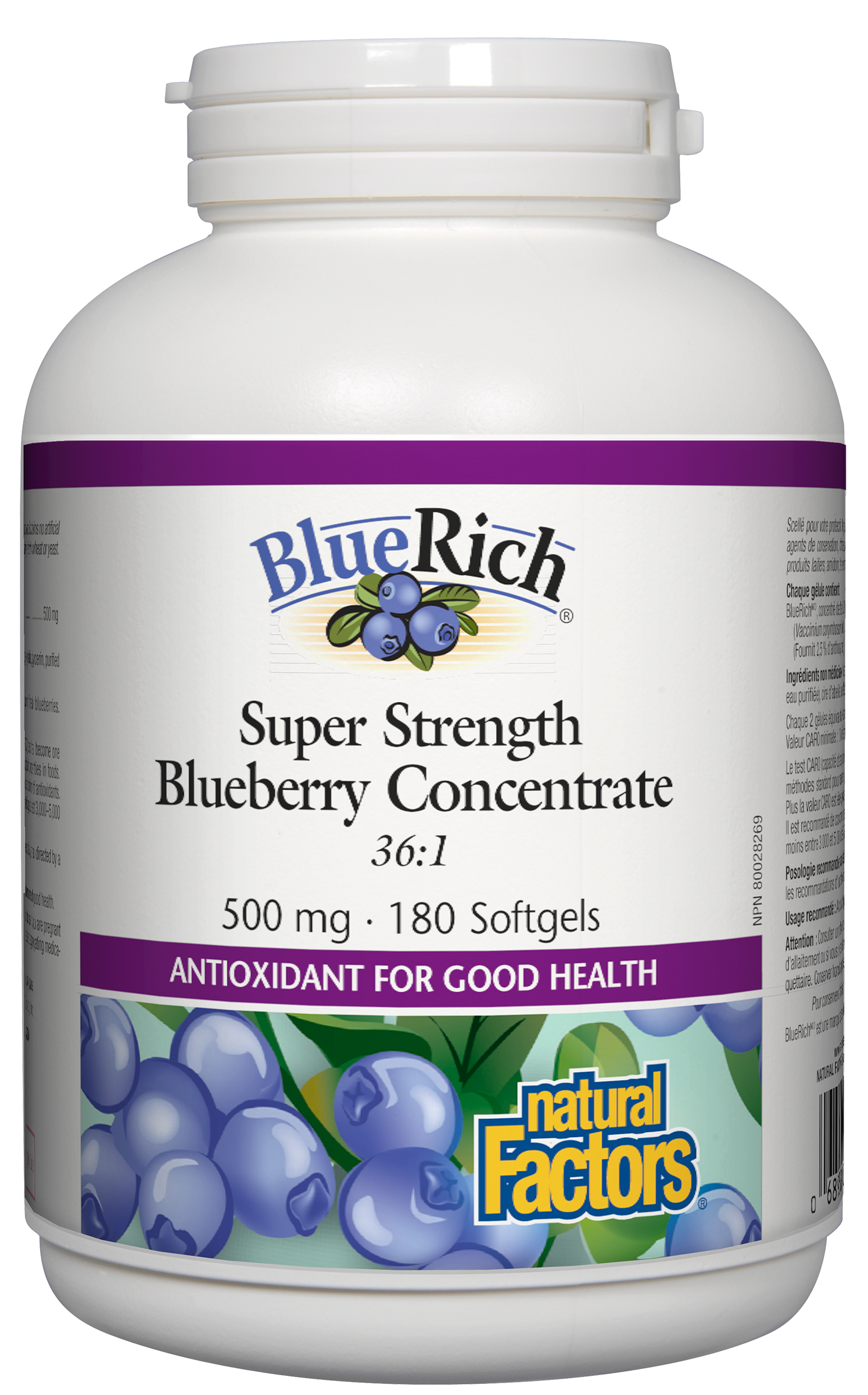 Blueberry Concentrate 500mg - 180 Softgels - Lighten Up Shop