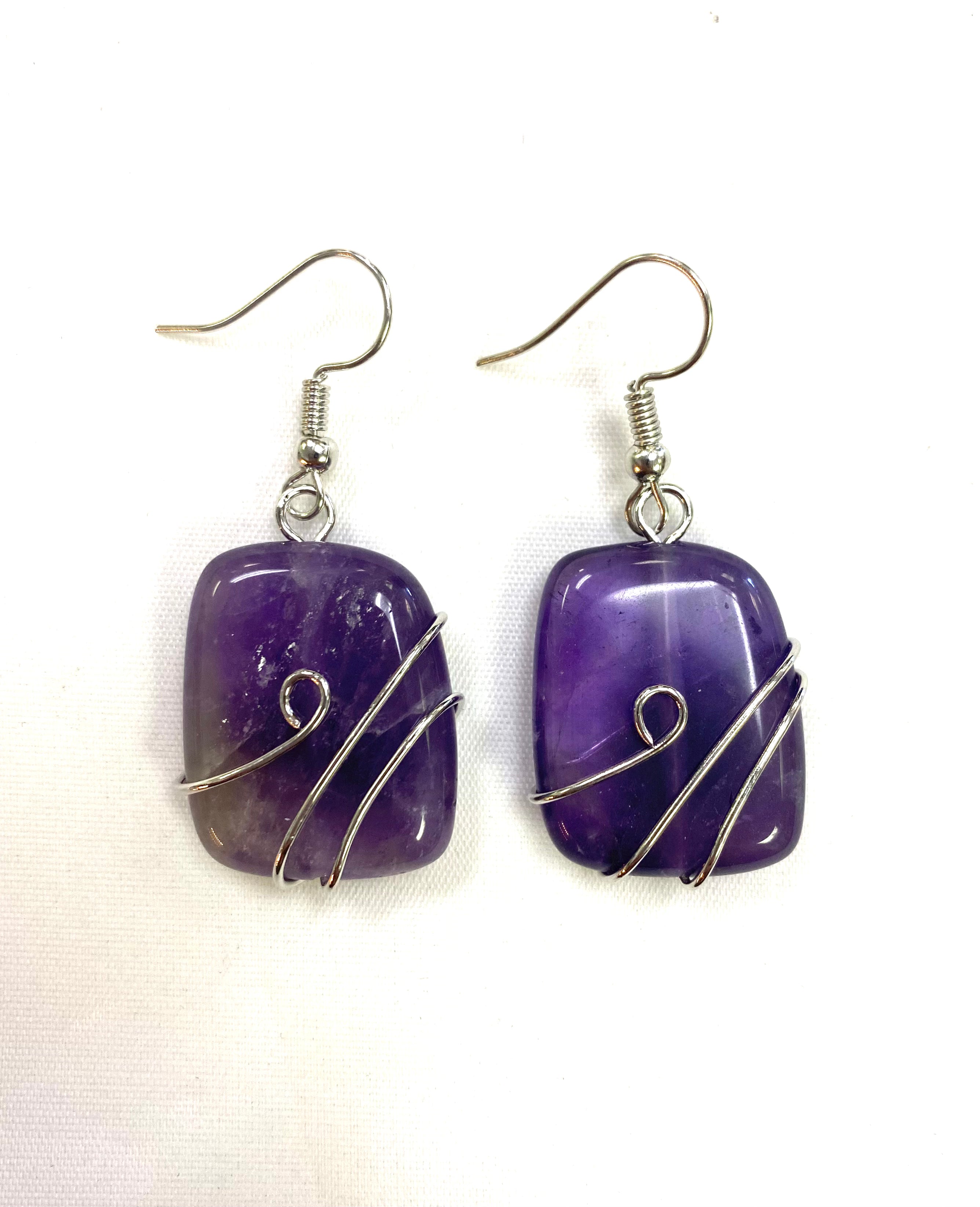 Amethyst Wrapped Earrings - Lighten Up Shop