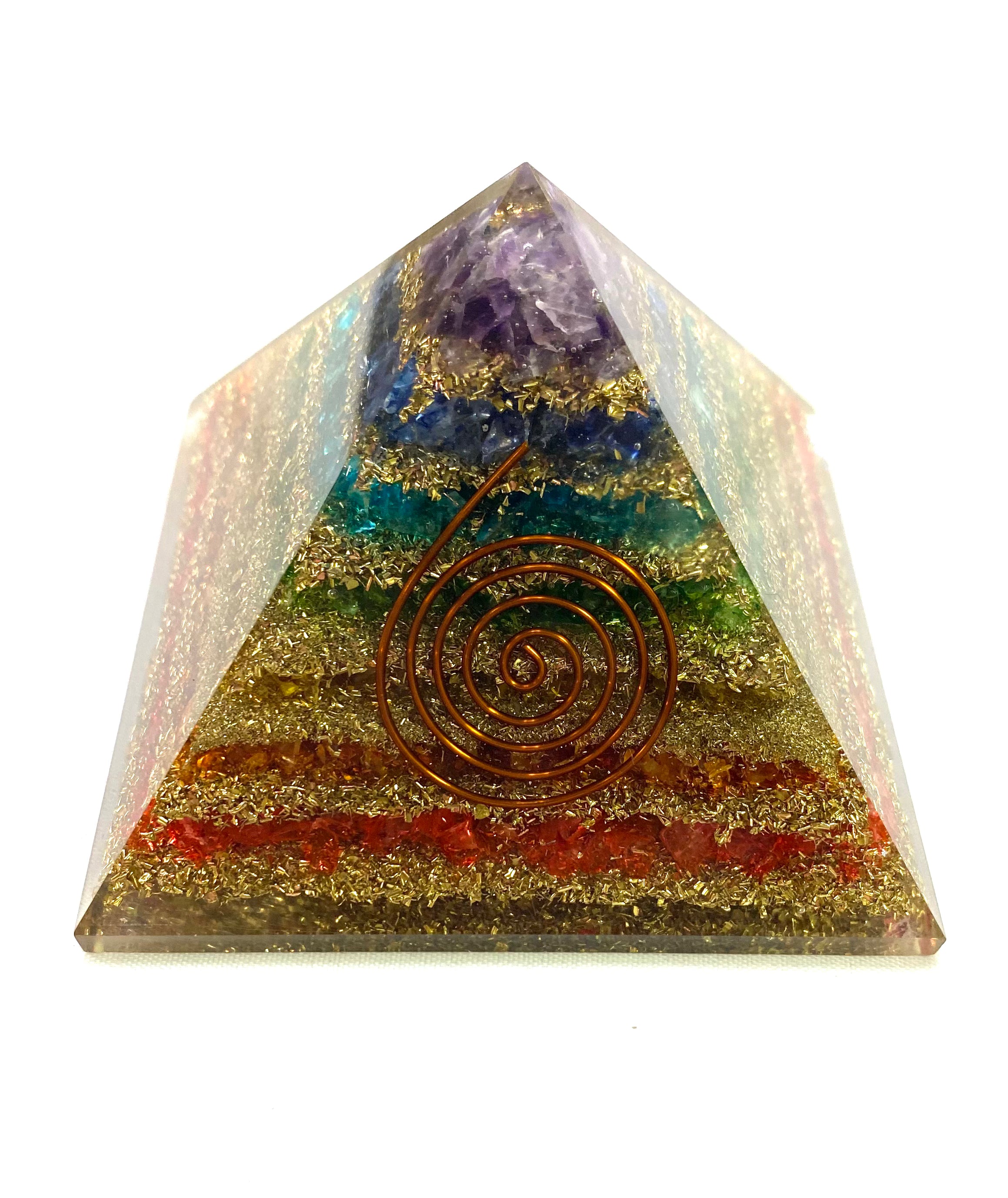 Chakra Orgone Generator Pyramid - Lighten Up Shop