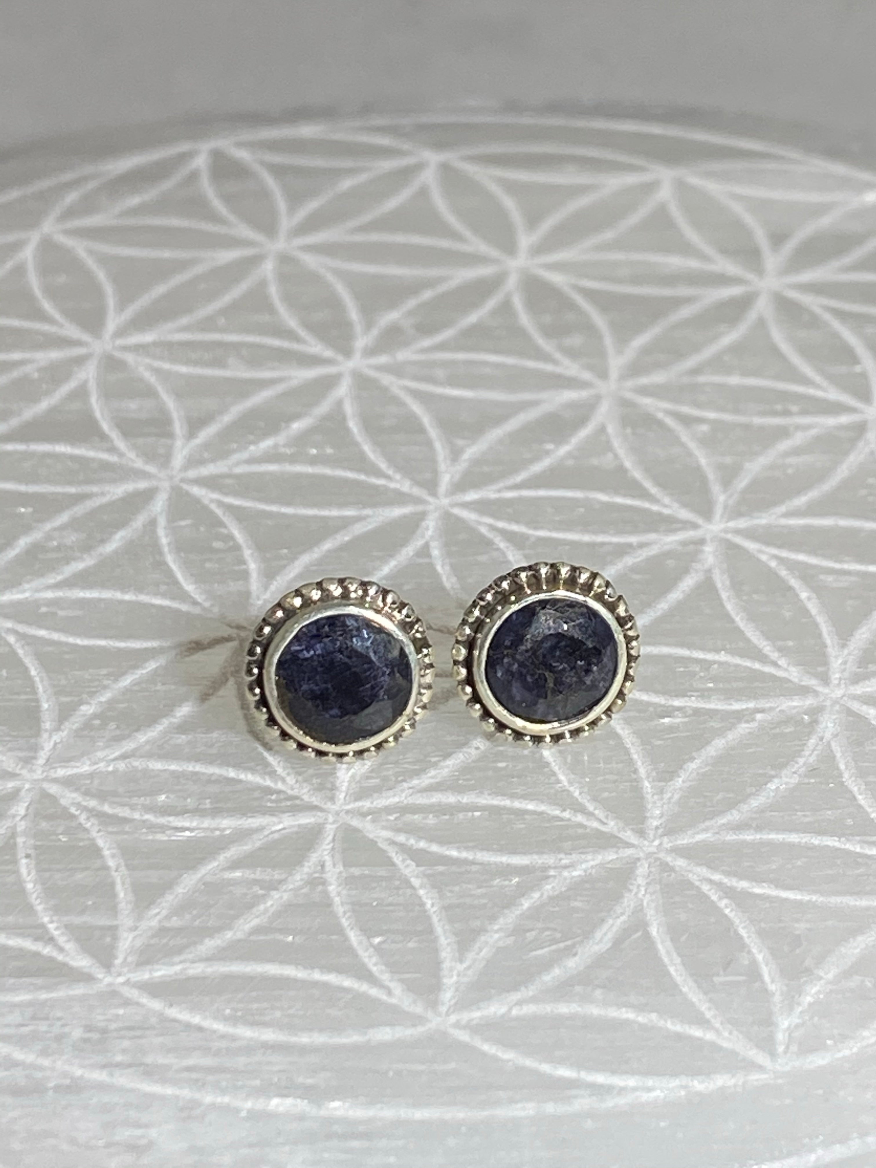 Stud Earrings Medium Blue - Lighten Up Shop