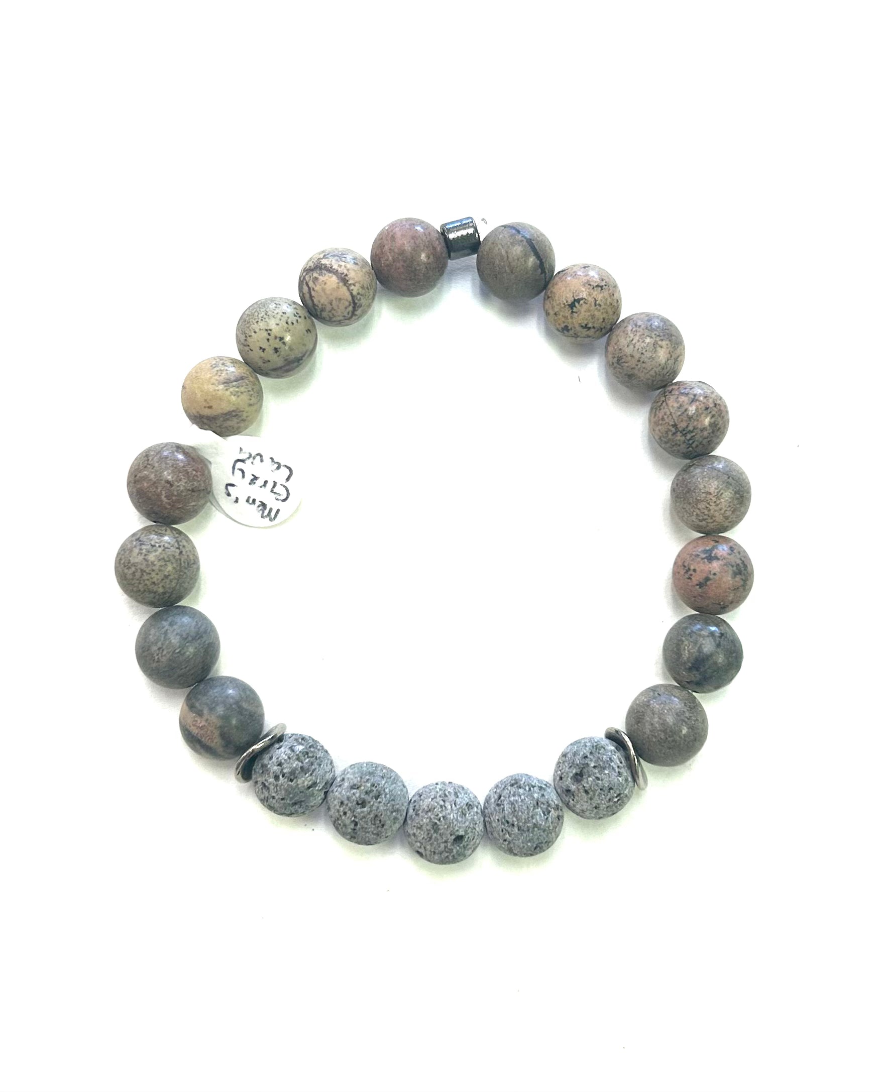 Men’s Grey Lava Diffuser Bracelet - Lighten Up Shop