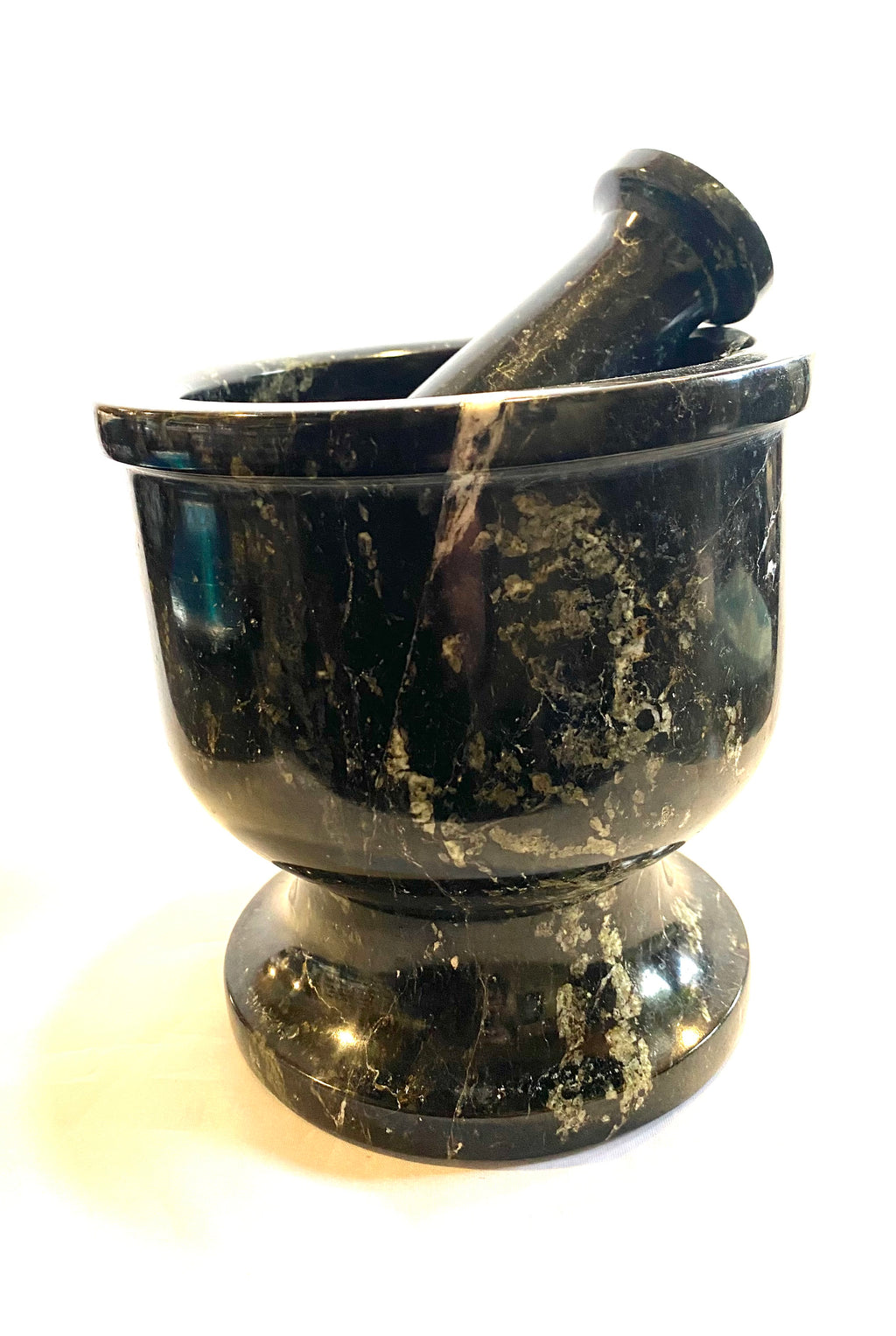 Mortar and Pestle - X-Large Black Zebra Jasper - Lighten Up Shop