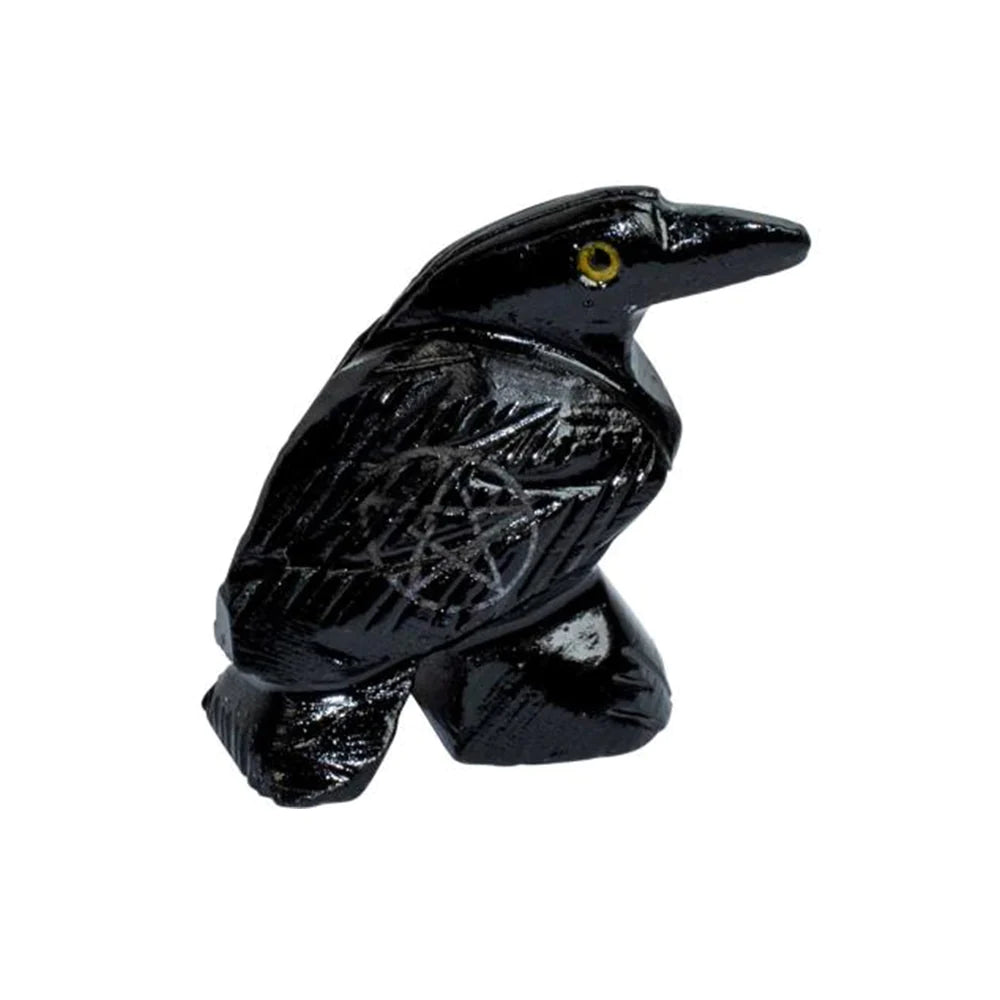 Onyx Raven with Pentacle 1.25" - Lighten Up Shop