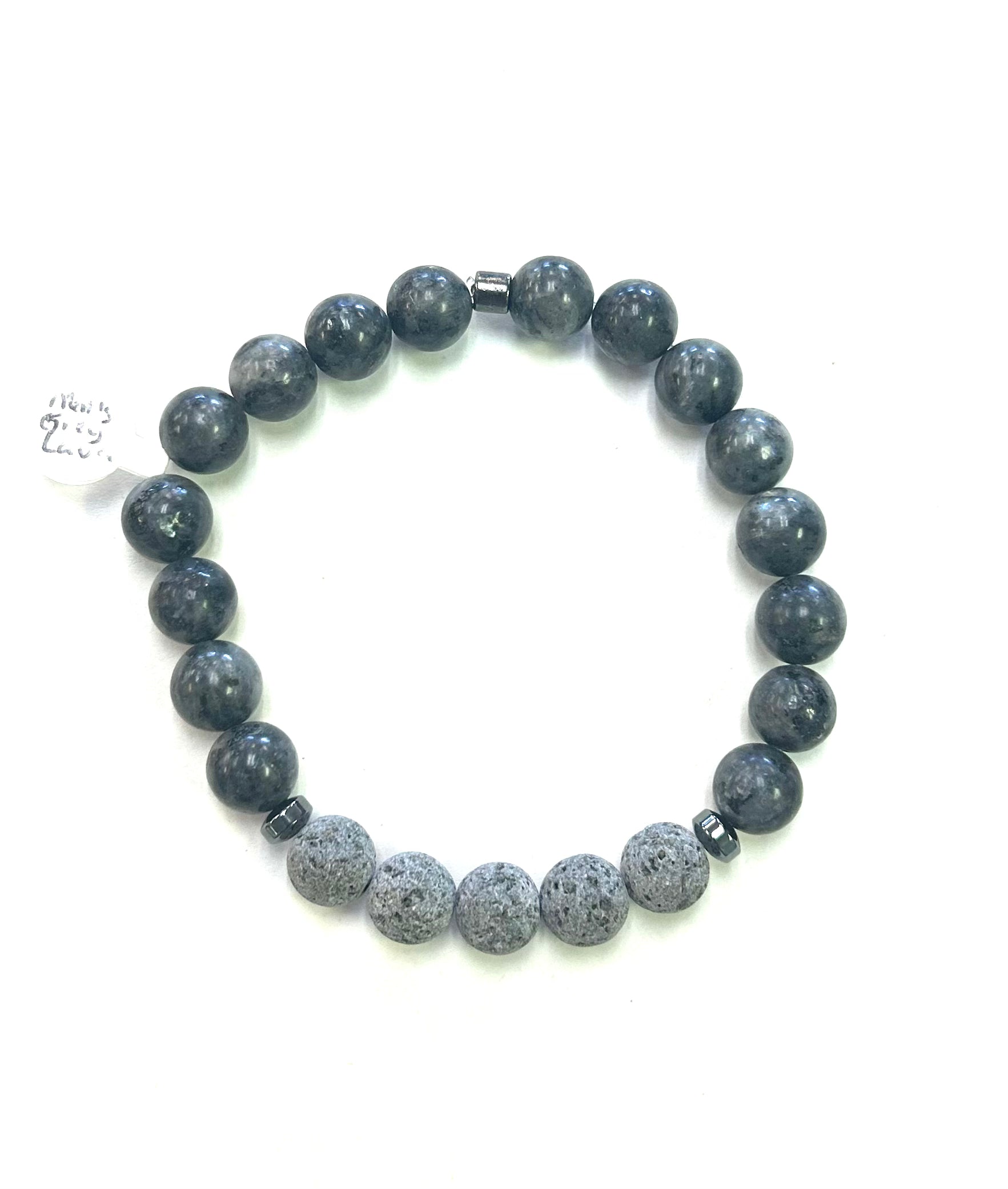 Men’s Grey Lava Diffuser Bracelet - Lighten Up Shop