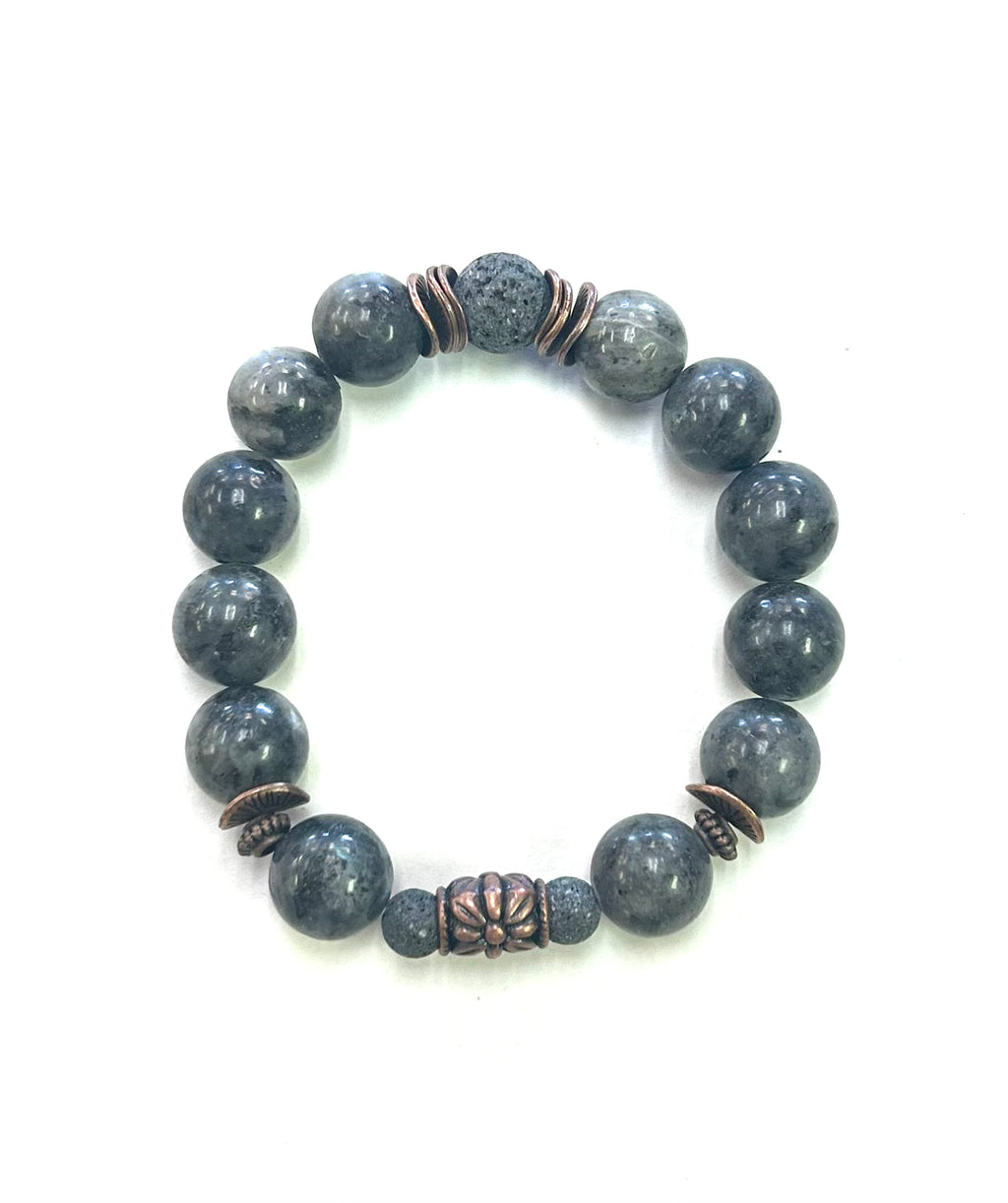 Labradorite Lava -  Large Bead - Lighten Up Shop