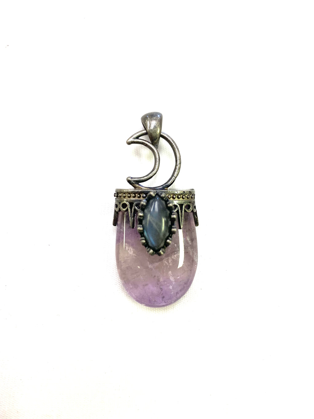 Antiqued Amethyst Moon Top Pendant - Lighten Up Shop