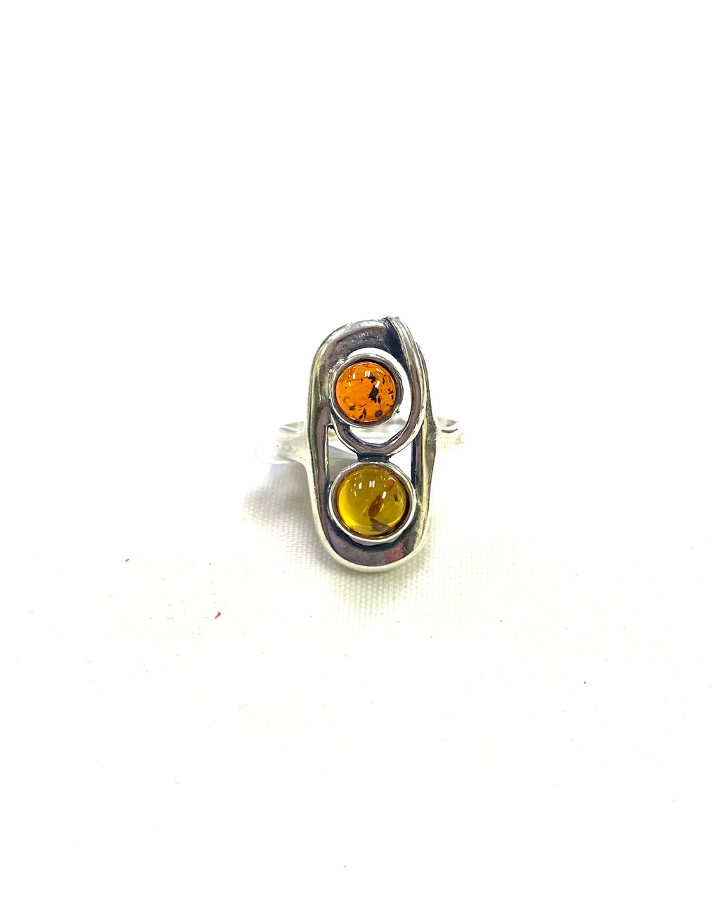 Double Stone Amber Ring (40) - Lighten Up Shop