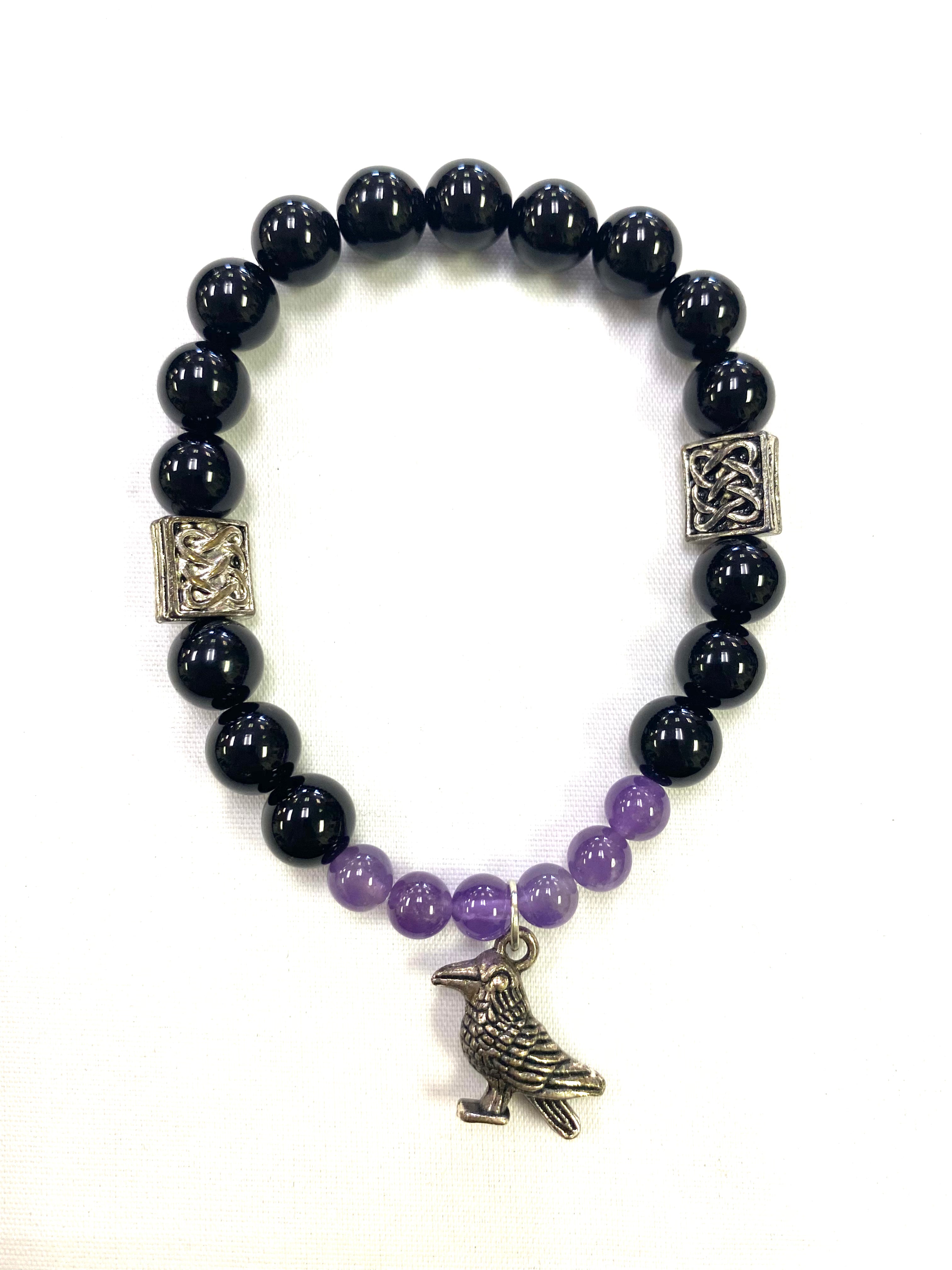 Amethyst Raven Bracelet - Lighten Up Shop