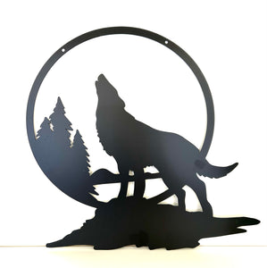 Howling Wolf Metal Wall Decor - Lighten Up Shop